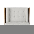 Mid-Century Modern Club Chair with Button Tufting & Gold-Tipped Rubberwood Legs