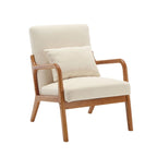 Modern Accent Chair, Solid Wood Padding Lounge Armchairs With One pillow for Living Room, Bedroom, Guest Room