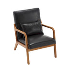 Modern Accent Chair, Solid Wood Padding Lounge Armchairs With One pillow for Living Room, Bedroom, Guest Room