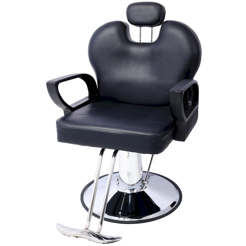 All-Purpose Salon Barber Chair with Adjustable Height & Reclining Back