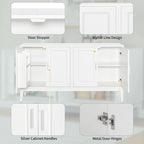 4-Door Sideboard Storage Cabinet with Door Shelf for Living Room, Two Large Cabinets with Adjustable Shelf