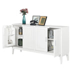 4-Door Sideboard Storage Cabinet with Door Shelf for Living Room, Two Large Cabinets with Adjustable Shelf