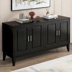 4-Door Sideboard Storage Cabinet with Door Shelf for Living Room, Two Large Cabinets with Adjustable Shelf