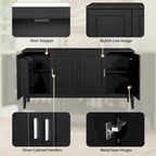 4-Door Sideboard Storage Cabinet with Door Shelf for Living Room, Two Large Cabinets with Adjustable Shelf