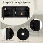 4-Door Sideboard Storage Cabinet with Door Shelf for Living Room, Two Large Cabinets with Adjustable Shelf