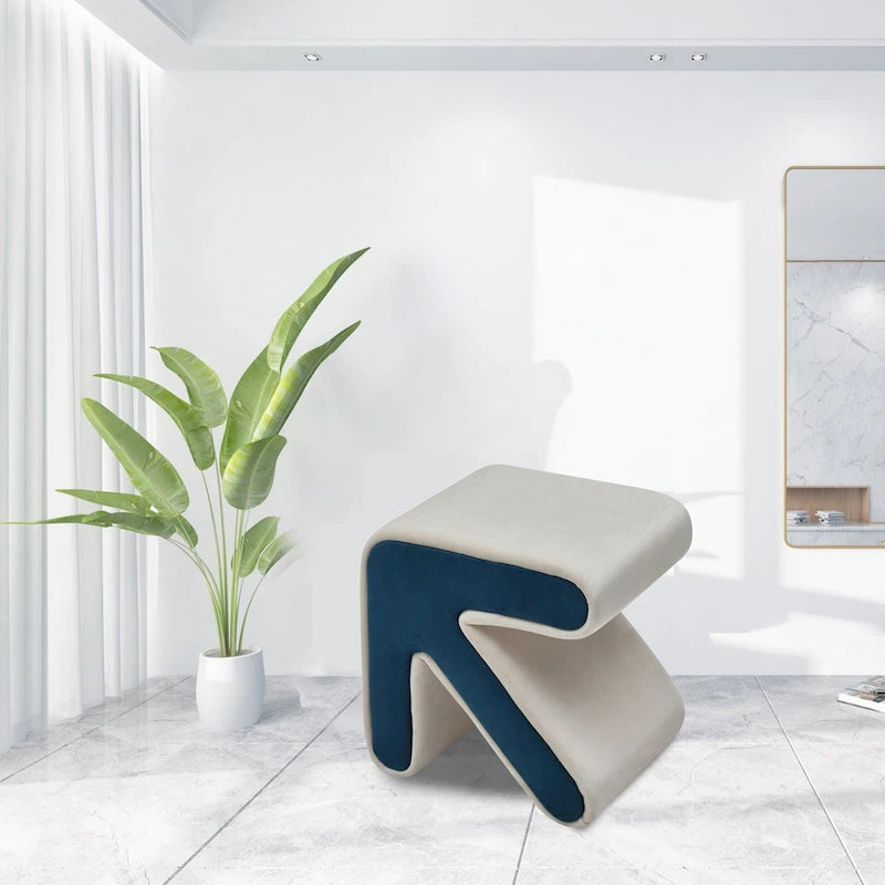 Upholstered Velvet Sofa Stool Shoe Bench
