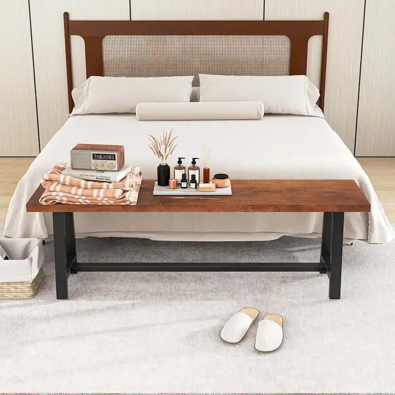 60" Farmhouse Dining & Entryway Bench for 3 – Heavy-Duty Metal Frame, 440 lb Capacity