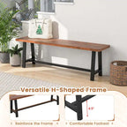 60" Farmhouse Dining & Entryway Bench for 3 – Heavy-Duty Metal Frame, 440 lb Capacity