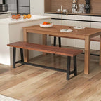 60" Farmhouse Dining & Entryway Bench for 3 – Heavy-Duty Metal Frame, 440 lb Capacity