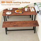 60" Farmhouse Dining & Entryway Bench for 3 – Heavy-Duty Metal Frame, 440 lb Capacity