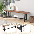 60" Farmhouse Dining & Entryway Bench for 3 – Heavy-Duty Metal Frame, 440 lb Capacity