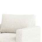 Modern Boucle Accent Chair with Bench Seat, Track Arms & Wood Legs