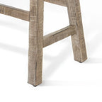 33" Rustic Bar Height Bench in Light Brown Mahogany with Saddle Seat