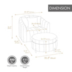 40.4W Modern Swivel Accent Chair,Swivel Single Sofa Chair with Ottoman