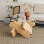 33.4 Modern Round Tempered Glass Table