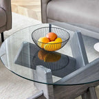 33.4 Modern Round Tempered Glass Table