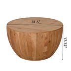 Vintage Style Bucket Shaped Coffee Table with Storage and Reasonable Load-bearing Capacity