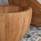 Vintage Style Bucket Shaped Coffee Table with Storage and Reasonable Load-bearing Capacity