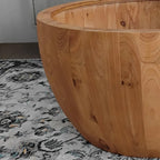 Vintage Style Bucket Shaped Coffee Table with Storage and Reasonable Load-bearing Capacity