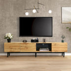 70" TV Stand with LED Lights, Cabinets & Open Shelves for TVs Up to 80"