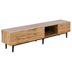70" TV Stand with LED Lights, Cabinets & Open Shelves for TVs Up to 80"