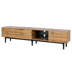 70" TV Stand with LED Lights, Cabinets & Open Shelves for TVs Up to 80"