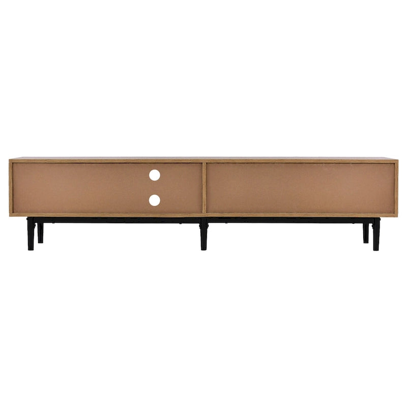 70" TV Stand with LED Lights, Cabinets & Open Shelves for TVs Up to 80"