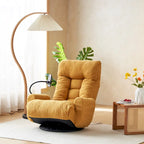 360° Swivel Manual Recliner Chair with Phone Holder, Adjustable Headrest & Backrest