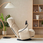 360° Swivel Manual Recliner Chair with Phone Holder, Adjustable Headrest & Backrest