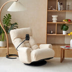 360° Swivel Manual Recliner Chair with Phone Holder, Adjustable Headrest & Backrest