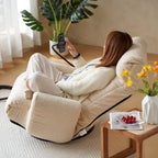 360° Swivel Manual Recliner Chair with Phone Holder, Adjustable Headrest & Backrest