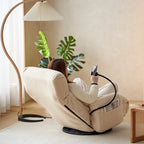 360° Swivel Manual Recliner Chair with Phone Holder, Adjustable Headrest & Backrest