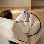 360° Swivel Manual Recliner Chair with Phone Holder, Adjustable Headrest & Backrest