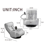 360° Swivel Manual Recliner Chair with Phone Holder, Adjustable Headrest & Backrest