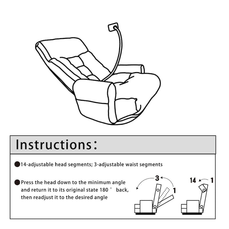 360° Swivel Manual Recliner Chair with Phone Holder, Adjustable Headrest & Backrest