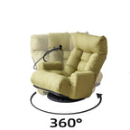 360° Swivel Manual Recliner Chair with Phone Holder, Adjustable Headrest & Backrest