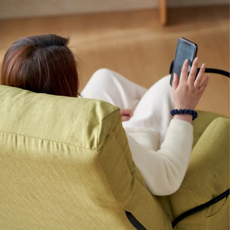360° Swivel Manual Recliner Chair with Phone Holder, Adjustable Headrest & Backrest