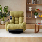 360° Swivel Manual Recliner Chair with Phone Holder, Adjustable Headrest & Backrest
