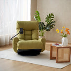 360° Swivel Manual Recliner Chair with Phone Holder, Adjustable Headrest & Backrest