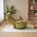 360° Swivel Manual Recliner Chair with Phone Holder, Adjustable Headrest & Backrest