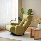 360° Swivel Manual Recliner Chair with Phone Holder, Adjustable Headrest & Backrest