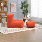 Modern 38.5" Velvet Accent Chair with Memory Foam Cushion & Ottoman