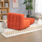 Modern 38.5" Velvet Accent Chair with Memory Foam Cushion & Ottoman
