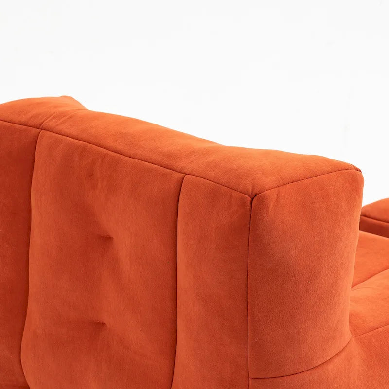 Modern 38.5" Velvet Accent Chair with Memory Foam Cushion & Ottoman