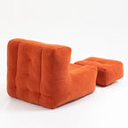 Modern 38.5" Velvet Accent Chair with Memory Foam Cushion & Ottoman