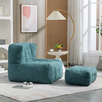 Modern 38.5" Velvet Accent Chair with Memory Foam Cushion & Ottoman