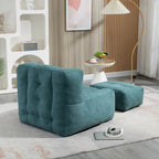 Modern 38.5" Velvet Accent Chair with Memory Foam Cushion & Ottoman