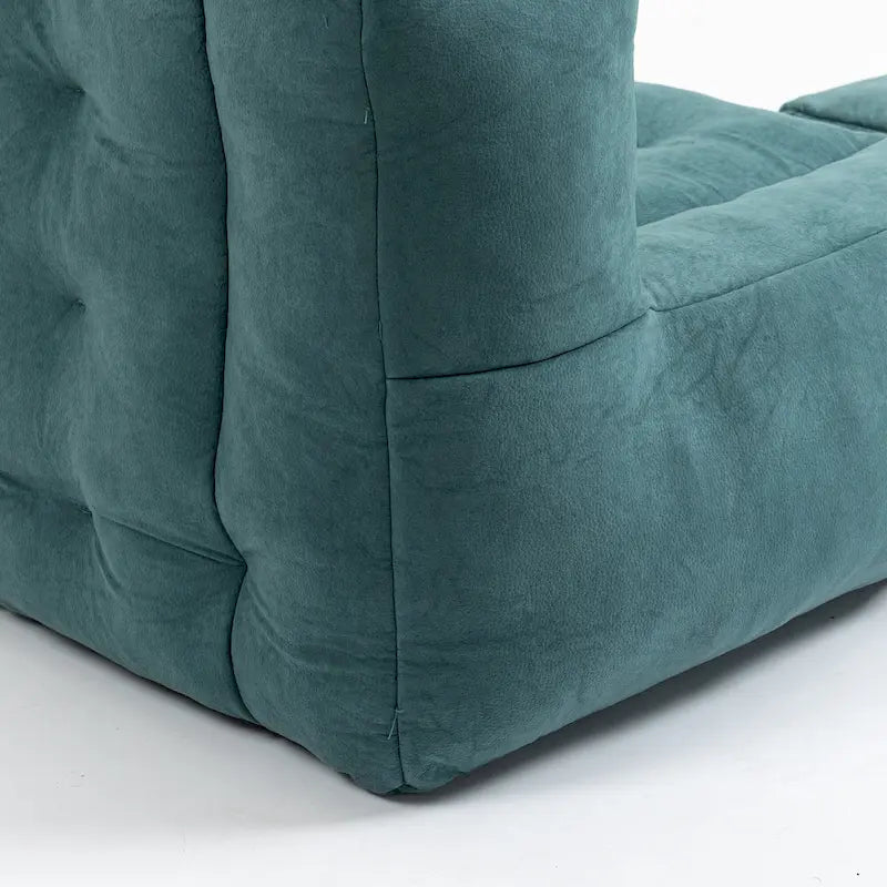 Modern 38.5" Velvet Accent Chair with Memory Foam Cushion & Ottoman