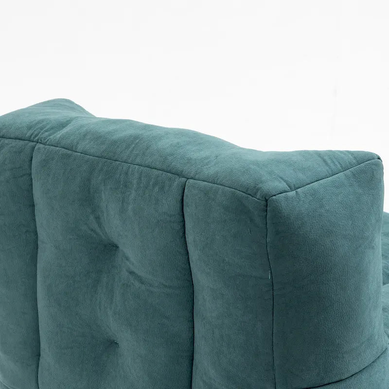 Modern 38.5" Velvet Accent Chair with Memory Foam Cushion & Ottoman