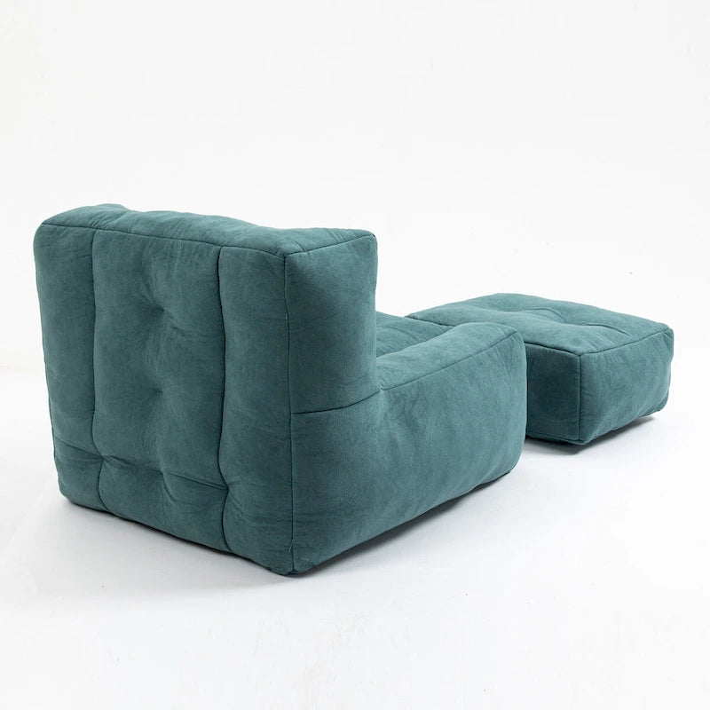 Modern 38.5" Velvet Accent Chair with Memory Foam Cushion & Ottoman